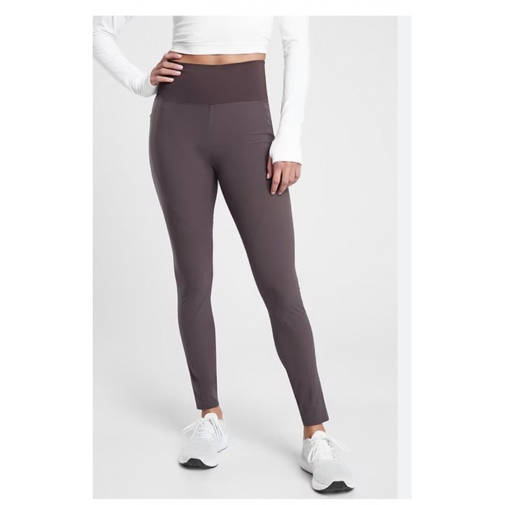 Athleta‎ Quest Hybrid Tight Dark Plum Hiking Climbing Leggings Womens Size 0